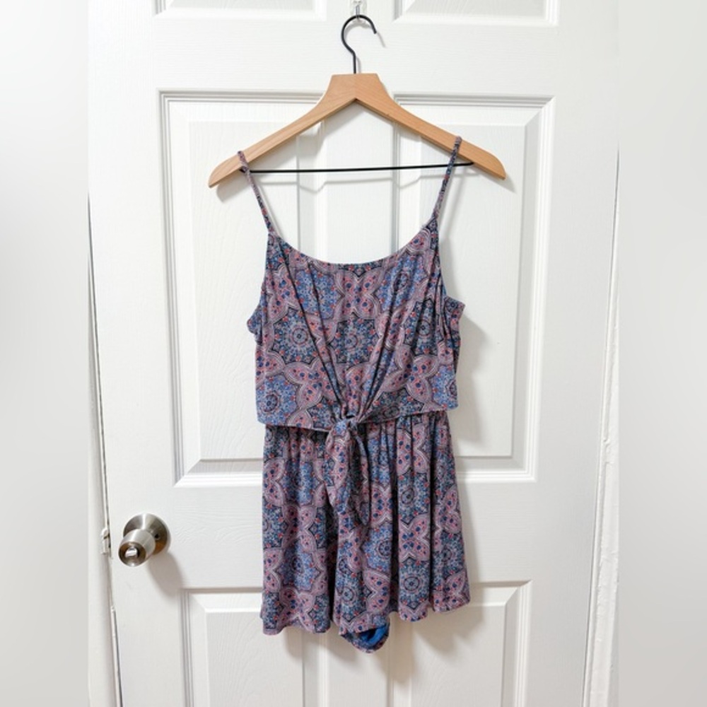 Purple pink boho bohemian mandala patterned romper fall cute medium casual